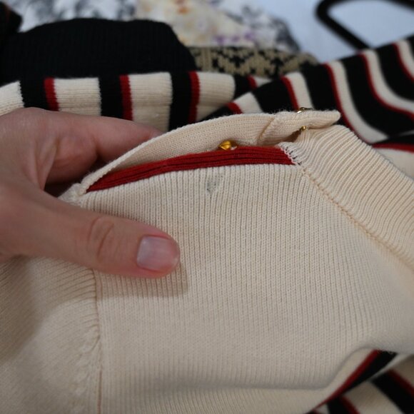 Veronica Beard Small Merino Wool Nautical Striped Sweater Dress - Picture 6 of 8